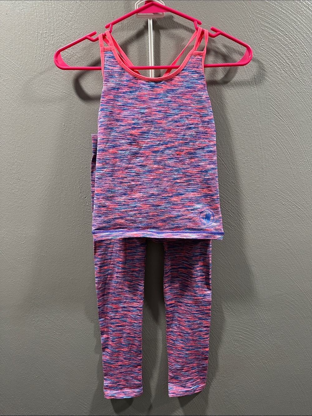 Body Glove Pink & Purple Space-Dye Tank Top and Legging Set